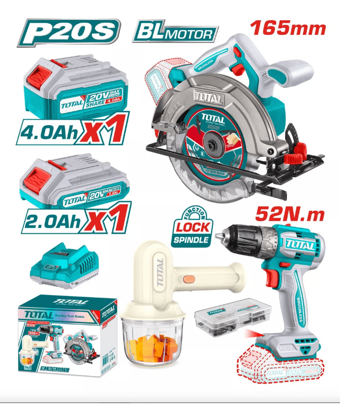 OFERTA KIT INALAMBRICO TOTAL TALADRO ATORNILLADOR 10MM + SIERRA CIRCULAR 6