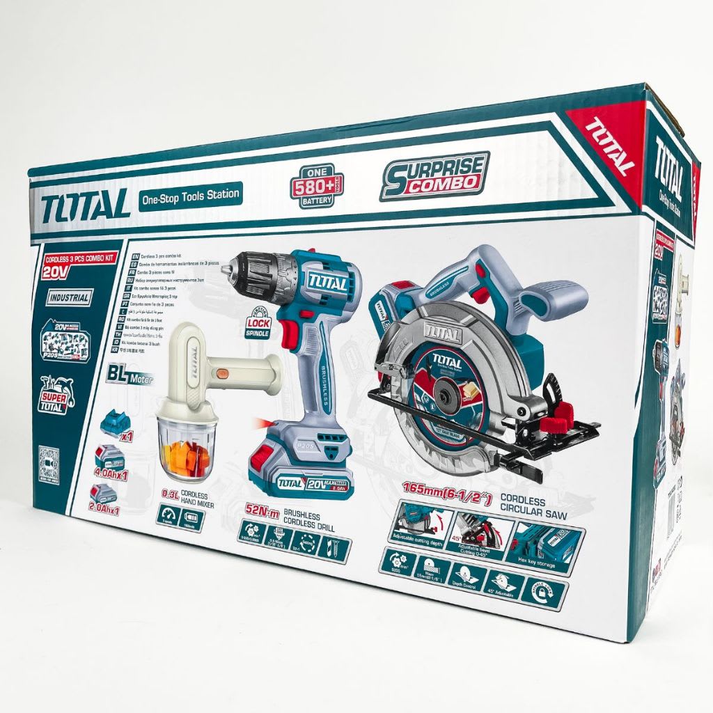 OFERTA KIT INALAMBRICO TOTAL TALADRO ATORNILLADOR 10MM + SIERRA CIRCULAR 6