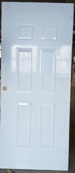 Puerta Acero 70x200x4 cm 6 Paneles Blanco perforada2