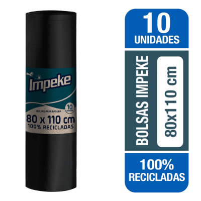 BOLSA BASURA IMPEKE 80X110 10 UNIDADES
