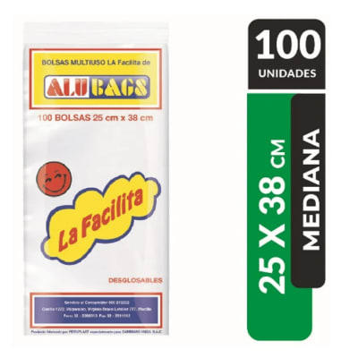 Bolsa Multiuso 25x38 La Facilita 100 Unidades
