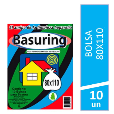 Bolsa Basura Basuring 80x110 - 10 Unidades