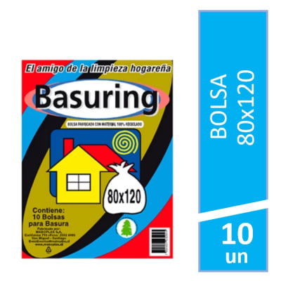 Bolsa Basura Basuring 80x120 - 10 Unidades