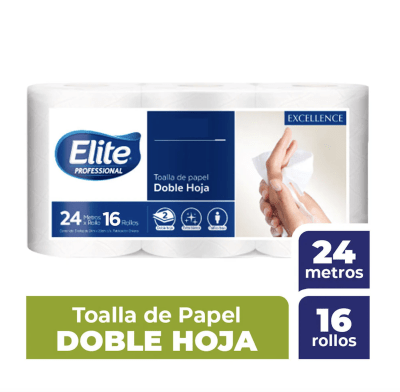 MANGA TOALLA ELITE BLANCA 24 METROS 16 ROLLOS