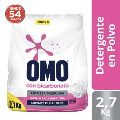 DETERGENTE OMO EN POLVO CON BICARBONATO 2,7 KILO