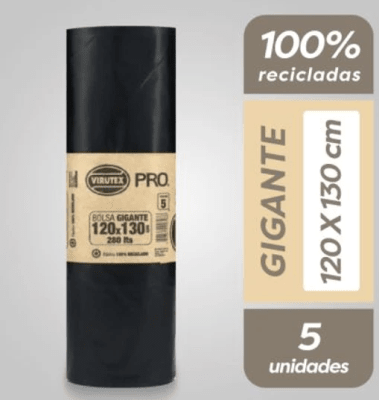 BOLSA BASURA VIRUTEX 120X130 ROLLO - 05 UNIDADES