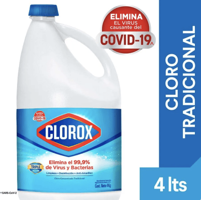 CLORO LIQUIDO CONCENTRADO TRADICIONAL CLOROX 4 LITROS