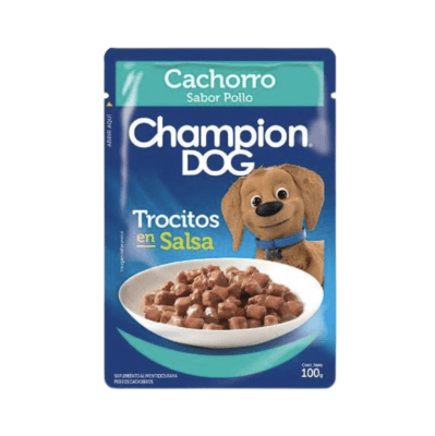CHAMPION DOG CACHORRO TROCITOS EN SALSA POLLO 100GR1