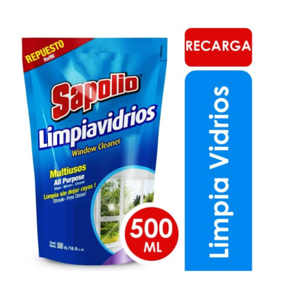 Limpia Vidrios Sapolio Repuesto Doypack 500ml
