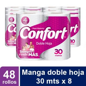 MANGA PAPEL HIGIENICO CONFORT 30 METROS 48 ROLLOS