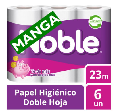 MANGA PAPEL HIGIENICO NOBLE 23 METROS 48 ROLLOS