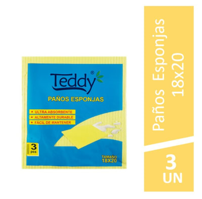 Paños Esponjas Teddy 3 Unidades