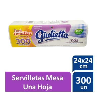 Servilleta Giulietta 24x24 Cm, 300 Unidades Paquete