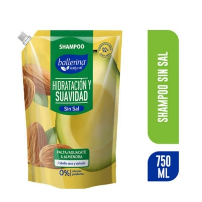 Shampoo Ballerina Sin Sal Aguacate & Almendra 750ml