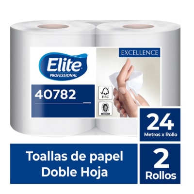 Toalla Elite Blanca 2 Unidades, 24 Metros