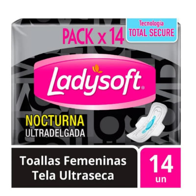 Toallas Higiénicas Ladysoft Nocturna 14 Unidades
