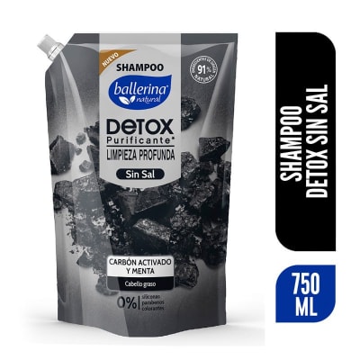 Shampoo Ballerina Carbón Activado Y Menta 750ml Doypack