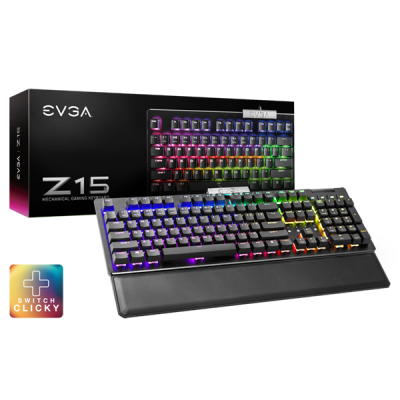 TECLADO MECANICO EVGA Z15 RGB 822 (SW-BRONZE) NEGRO