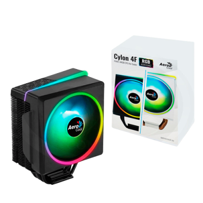 REFRIGERACION POR AIRE AEROCOOL CYLON 4F ARGB PWM 4P NEGRO