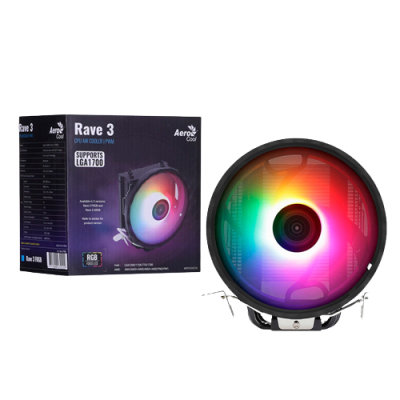 REFRIGERACION POR AIRE AEROCOOL RAVE 3 ARGB PWM 4P NEGRO