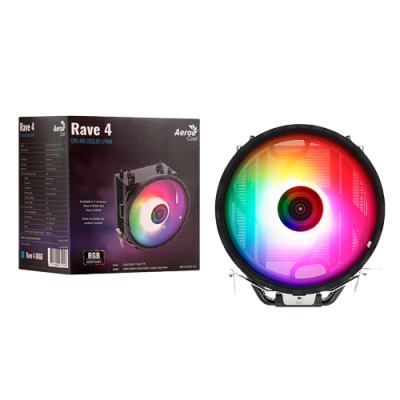 REFRIGERACION POR AIRE AEROCOOL RAVE 4 ARGB PWM 4P NEGRO