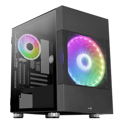 CASE AEROCOOL ATOMIC-G-BK-V2 NEGRO