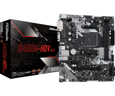 PLACA MADRE ASROCK B450M-HDV R4.0 MATX AM4 DDR41