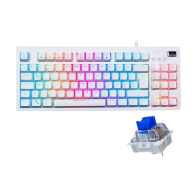 TECLADO MECANICO VSG QUASAR RGB (SW-AZUL) BLANCO
