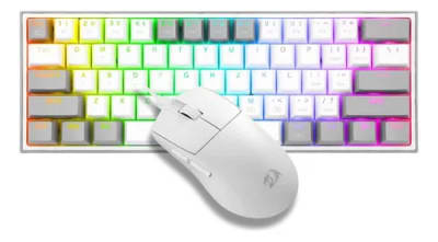 COMBO REDRAGON S143 TECLADO FIZZ SP + MOUSE M724W BLANCO