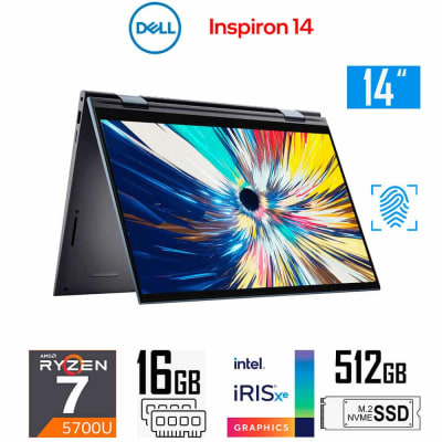 LAPTOP DELL INSPIRON 7415-A920BLU 2-IN-1 CONVERTIBLE RYZEN 7 5700U | 16GB RAM | 512GB SSD | 14