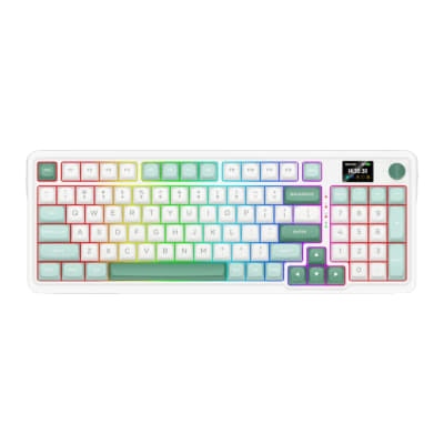 TECLADO REDRAGON GALATIN PRO-RGB INALAMBRICO BT INGLES WHITE/GREEN1