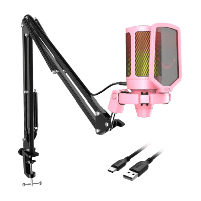 MICROFONO FIFINE A6T PINK CON SOPORTE DE BRAZO