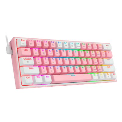 TECLADO MECANICO REDRAGON FIZZ PRO RGB INALAMBRICO BT (SW-ROJO) PINK WHITE1