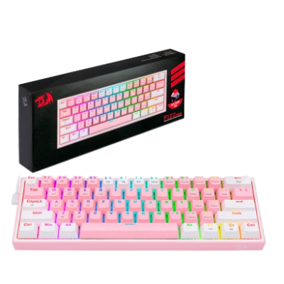 TECLADO MECANICO REDRAGON FIZZ PRO RGB INALAMBRICO BT (SW-ROJO) WHITE PINK