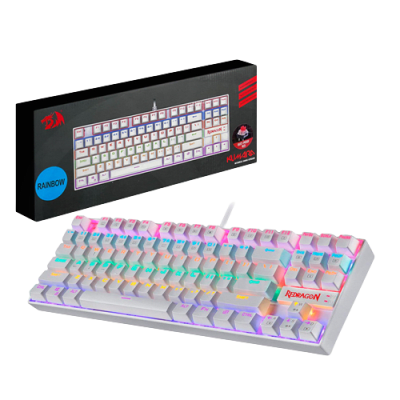 TECLADO MECANICO REDRAGON KUMARA RAINBOW K552W-KR-ESP (SW-ROJO) BLANCO