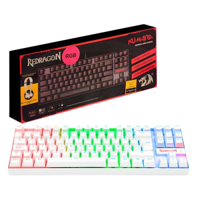 TECLADO MECANICO REDRAGON KUMARA RGB K552W (SW-ROJO) BLANCO1