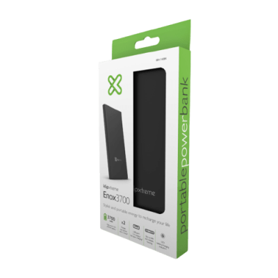 CARGADOR PORTATIL KLIP XTREME KBH-140BK 3700 mAH NEGRO