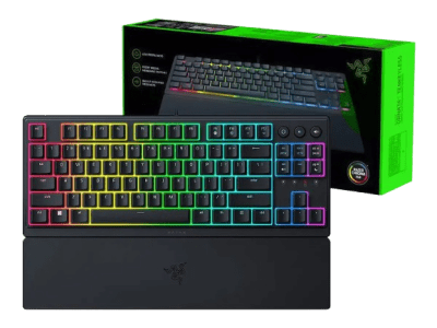 TECLADO SEMI MECANICO RAZER ORNATA V3 TENKEYLESS LP US CHROMA RGB NEGRO
