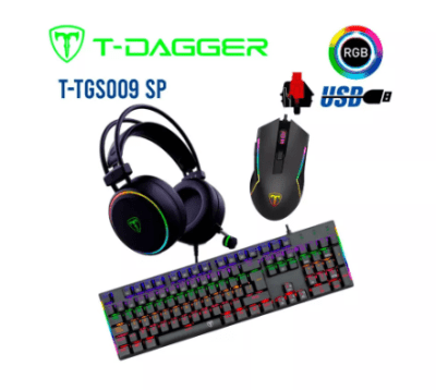 COMBO T-DAGGER 3 EN 1 T-TGS009 AURICULAR + TECLADO (SW-RED)+ MOUSE NEGRO1