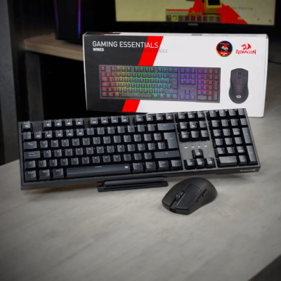 COMBO REDRAGON ESSENTIALS 2 EN 1 S146-SP TECLADO TRUNDLE K668RG-SP + MOUSE K1NG M724 NEGRO1