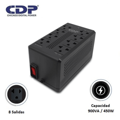 ESTABILIZADOR CDP RAVR1008I 900VA/450W 8 SALIDAS
