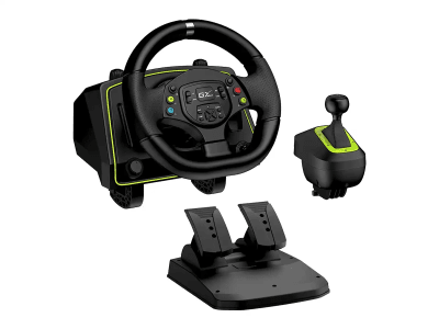 VOLANTE CON PEDAL GENIUS GX SPEEDMASTER X2 DUAL MOTOR VIBRATION 1080° PS4 PS3 PC USB1