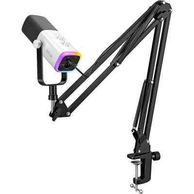 SOPORTE DE BRAZO CON MICROFONO FIFINE AM8T DINAMICO RGB