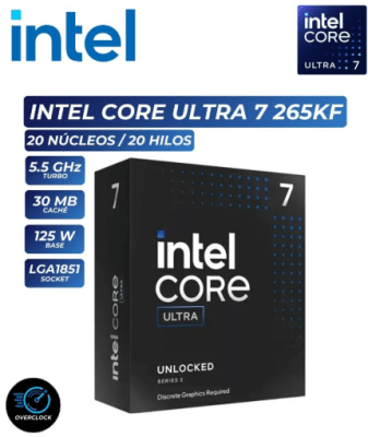 PROCESADOR INTEL CORE ULTRA 7 265KF 3.90/5.50GHZ LGA1851