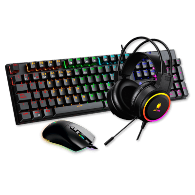 COMBO ANTRYX 3 EN 1 GC-3100 X3 TECLADO FS (SW-ROJO) + MOUSE 7.2DPI + AURICULARES 3.5MM BLCK