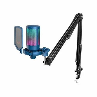 MICROFONO FIFINE A6T CON SOPORTE DE BRAZO AZUL