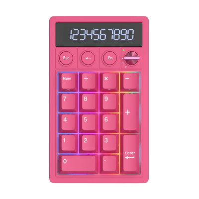 TECLADO NUMPAD MECÁNICO ROYAL KLUDGE RK M20 DONGLE 2.4 BT WIRED (SW-VIOLET) BERRY RED