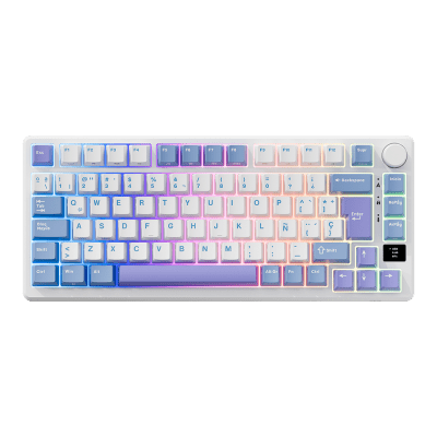 TECLADO MECANICO ROYAL KLUDGE RK-M75 INALAMBRICO 2.4 BT (SW-SILVER)-TARO MILK1