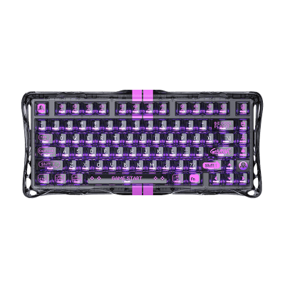 TECLADO MECANICO GRAVASTAR MERCURY - HE V75 ALAMBRICO (SW-HF MAGNETIC) - LITE TRANSPARENT BLACK