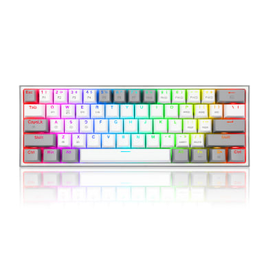 TECLADO MECANICO REDRAGON FIZZ PRO RGB INALAMBRICO BT (SW-ROJO) WHITE GREY